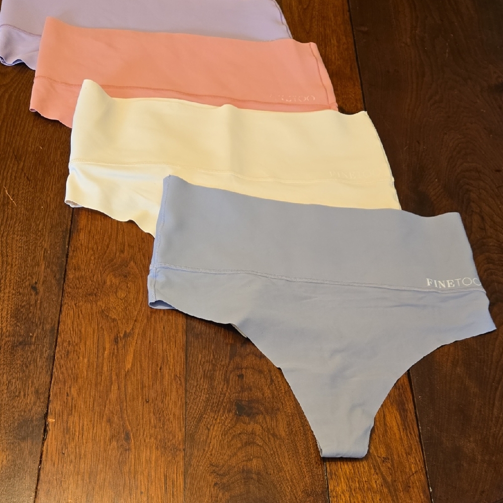 Wide Waistband Tummy Flattening FINETOO size L Seamless Panties Set